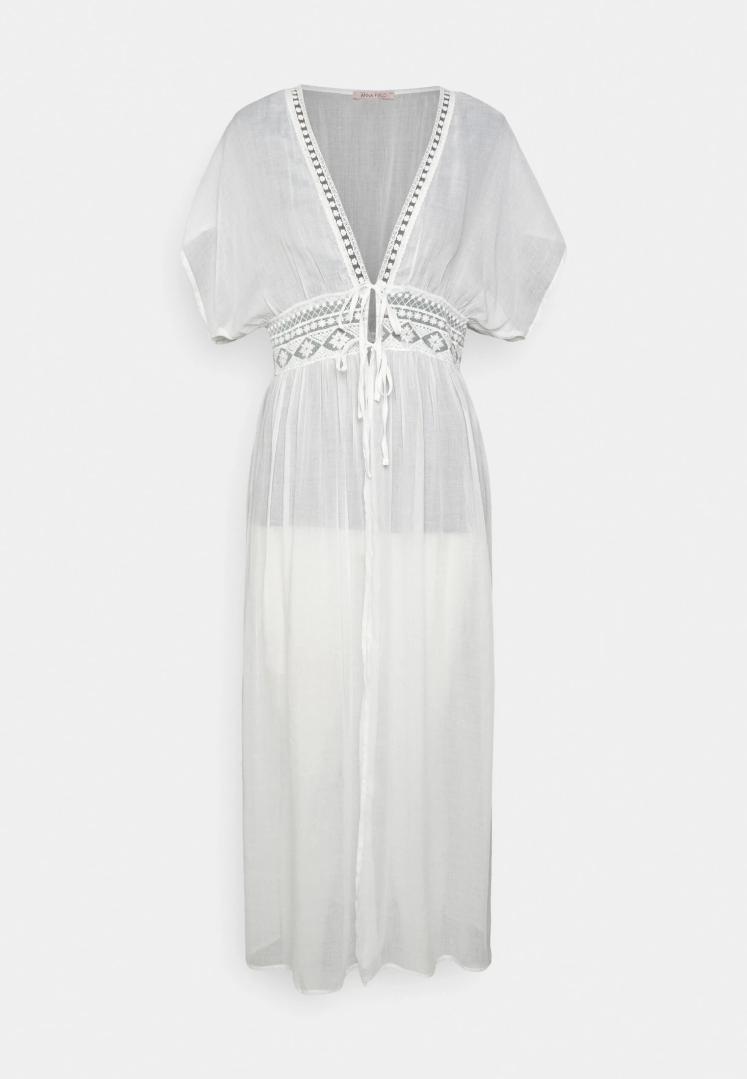 Anna Field EMBROIDERED COVER UP / 802 - BLACK - Akcesoria Plażowe - 001 - White - obrazek 5