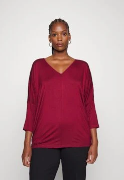 Bluzka Z Długim Rękawem - Dark Red