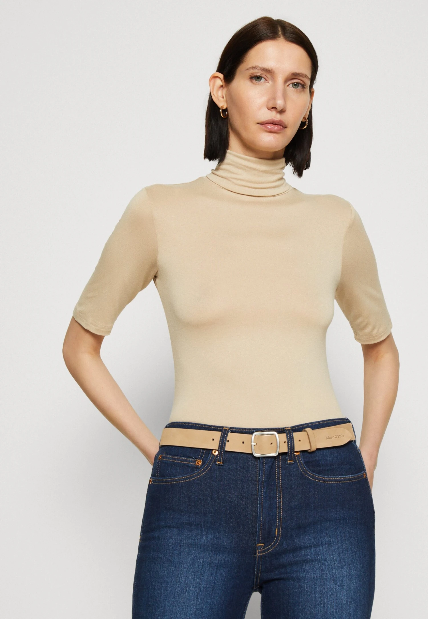 Anna Field T-shirt Z Nadrukiem - Sand - obrazek 4