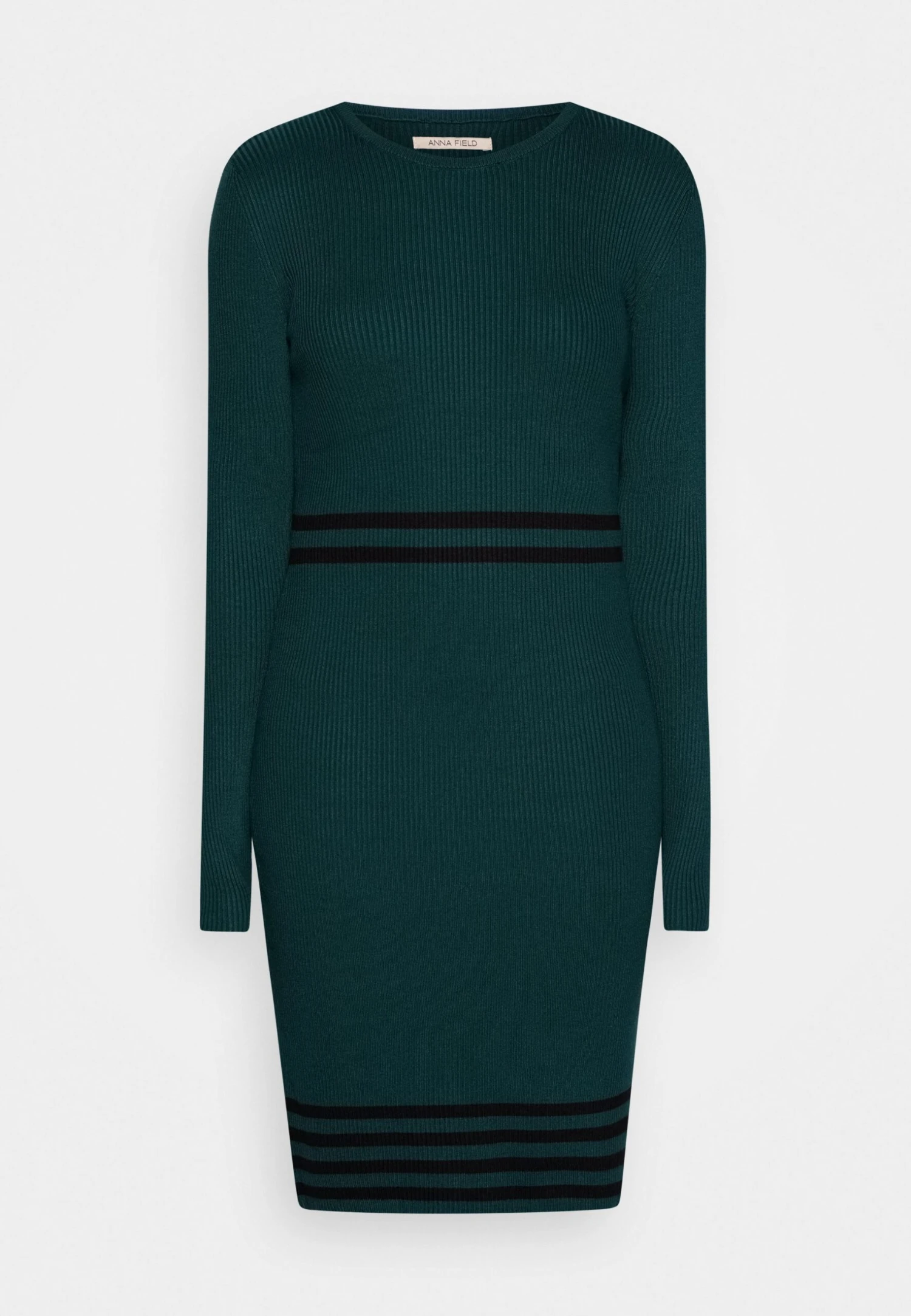 Anna Field Sukienka Dzianinowa - Dark Green/black - obrazek 5