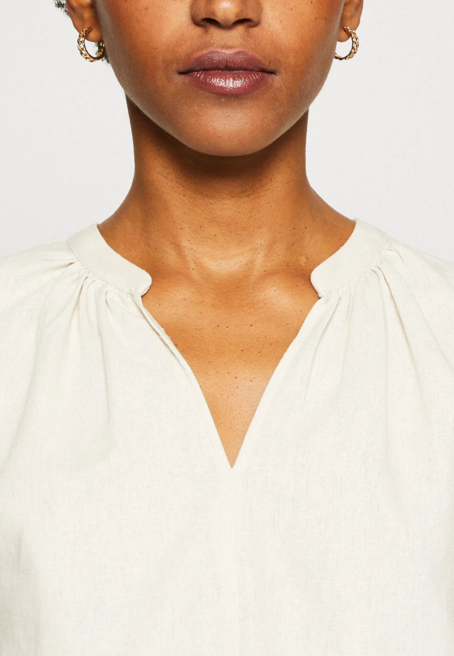 Anna Field LINEN-MIX SHIRT - T-shirt Z Nadrukiem - Beige - obrazek 5