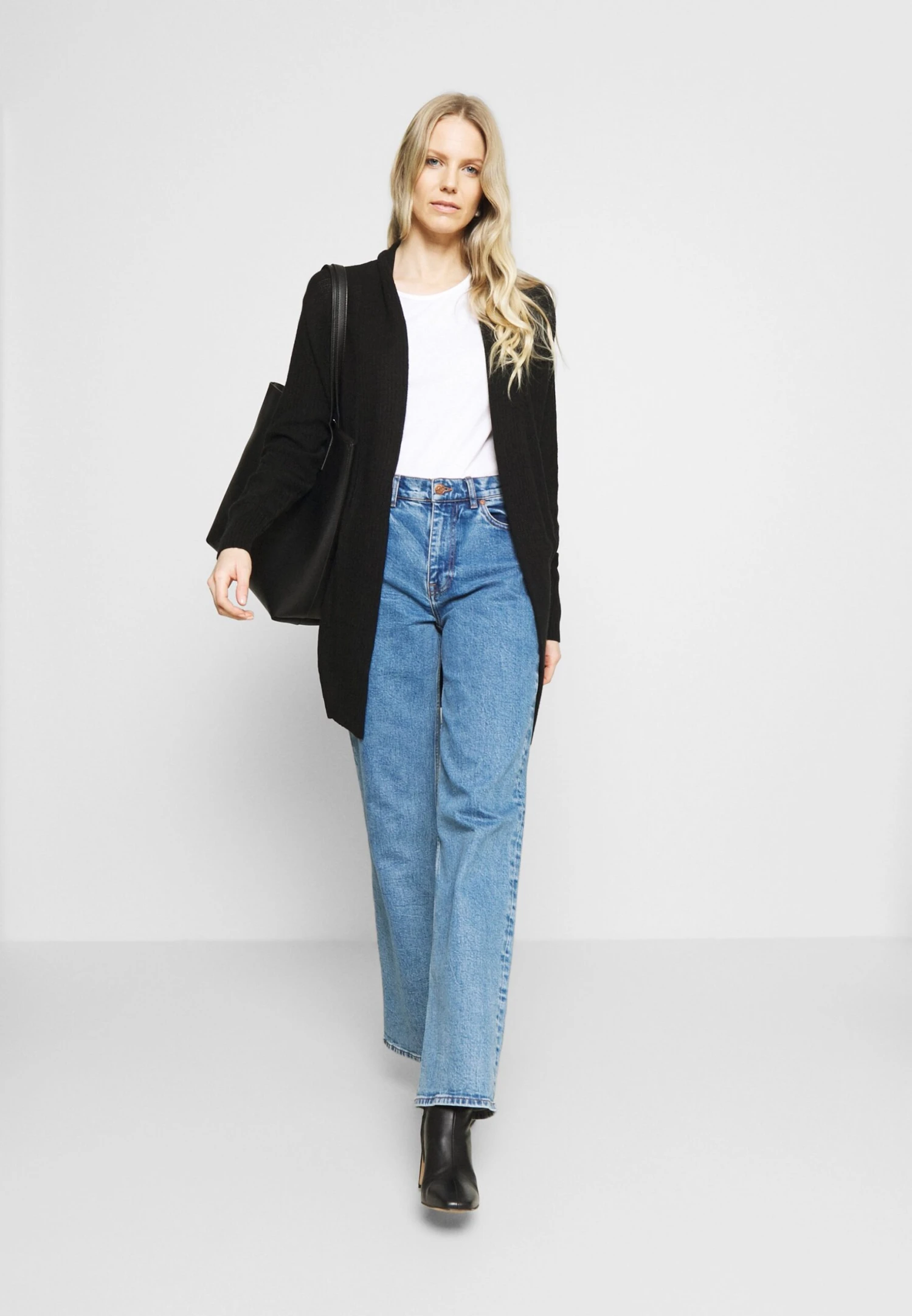 Anna Field 3 PACK - T-shirt Basic - Black/white/mottled Light Grey