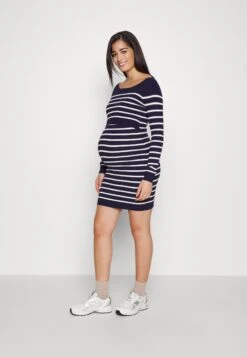 Sukienka Dzianinowa - Blue/white