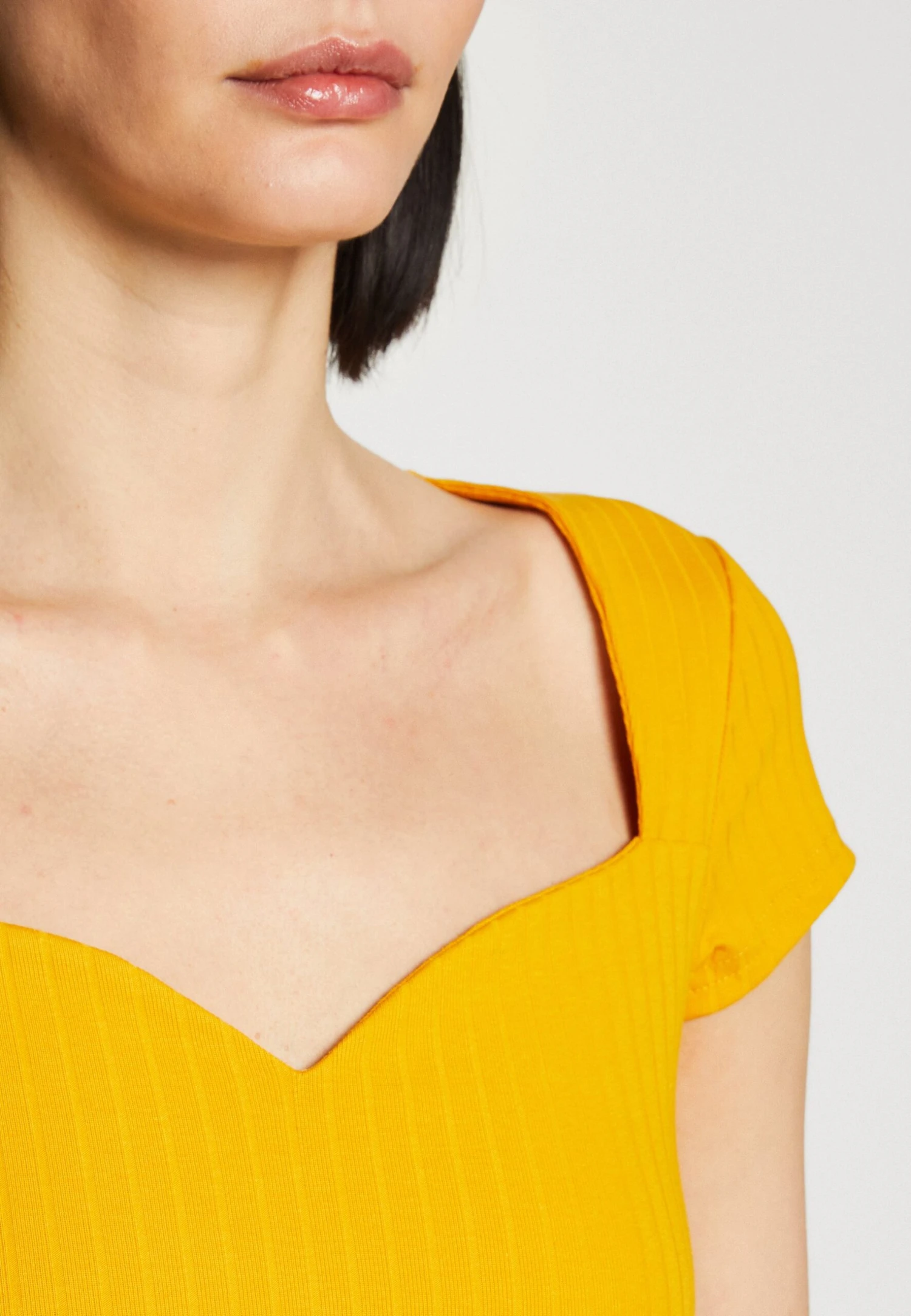 Anna Field T-shirt Z Nadrukiem - Dark Yellow - obrazek 6