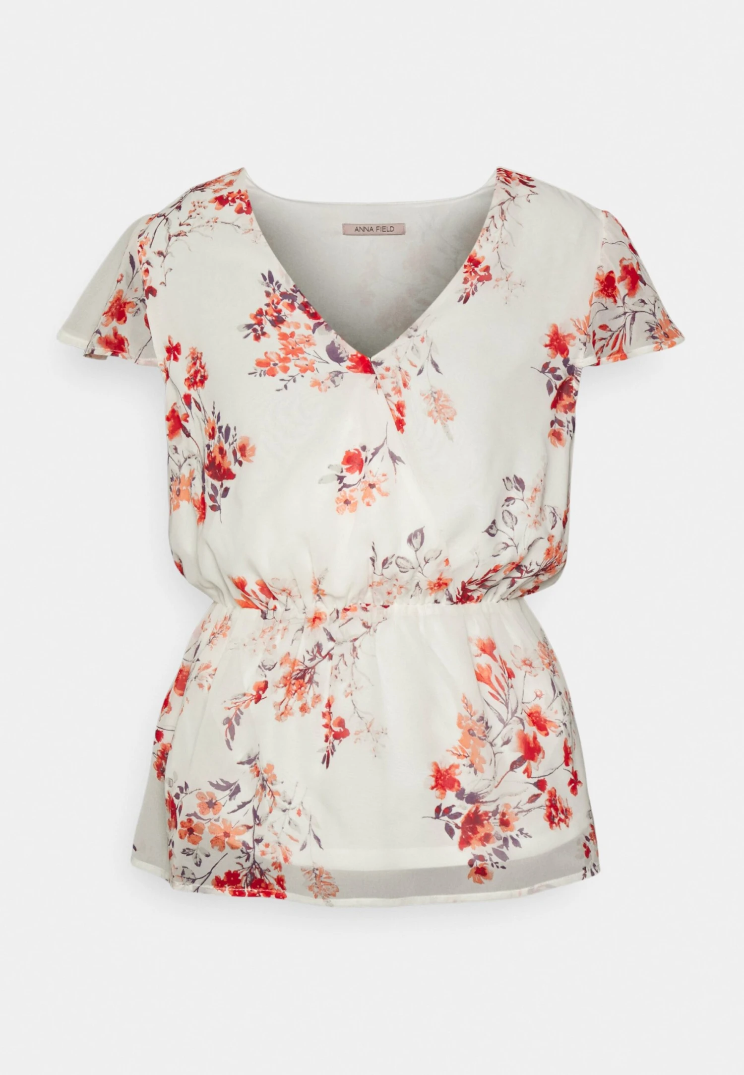 Anna Field CHIFFON WRAP BELT - Bluzka - White/red