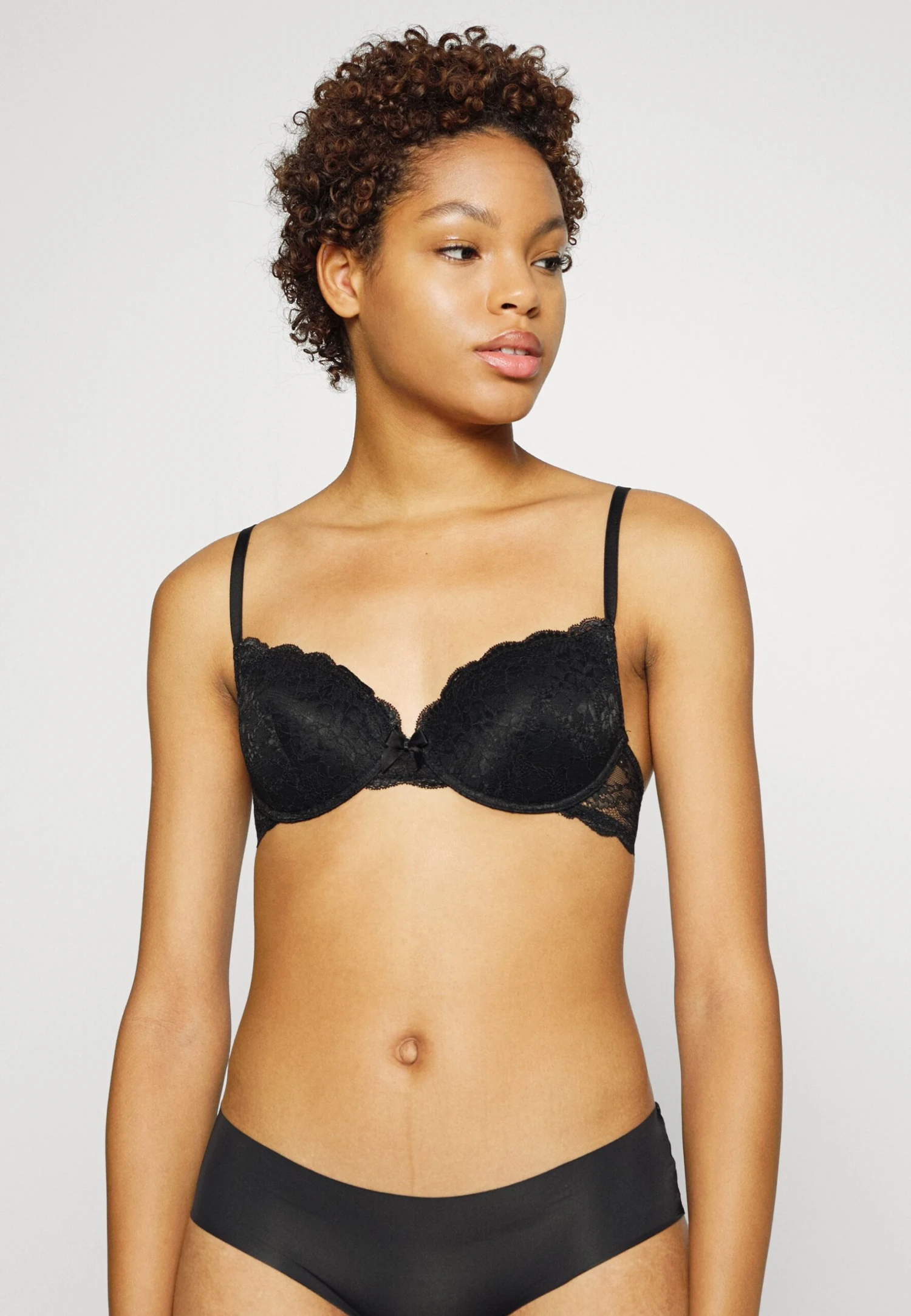 Anna Field 2 PACK LACE T SHIRT BRA - Biustonosz Z Fiszbiną - White/black - obrazek 2