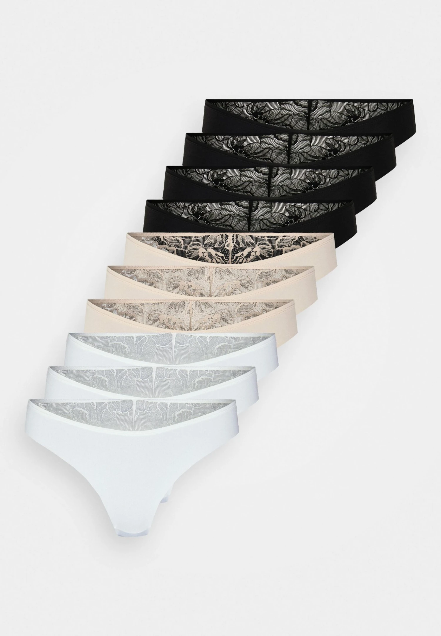 Anna Field LULU 10 PACK BRIEF - Figi - Nude/white/black - obrazek 6