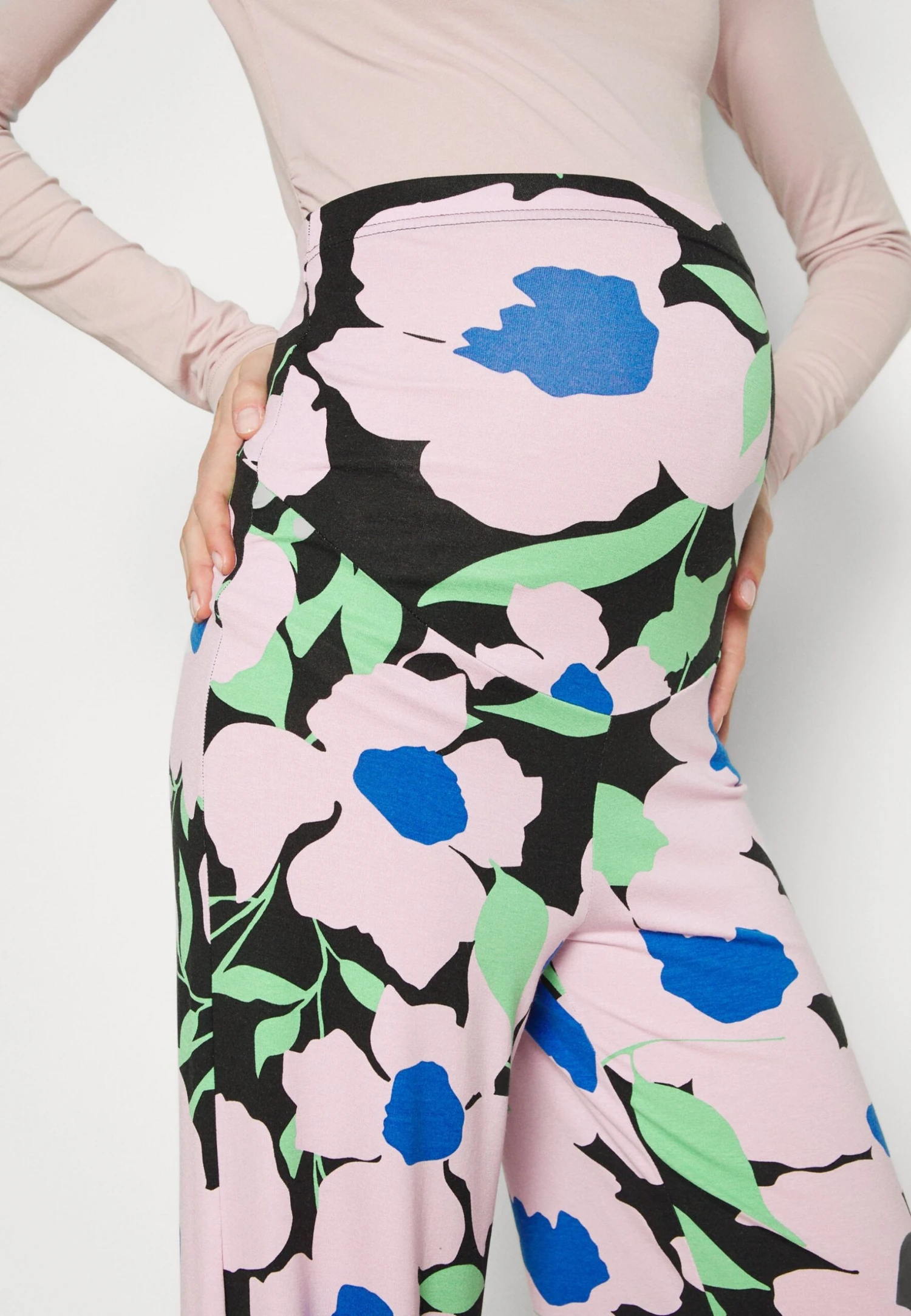 Spodnie Materiałowe - Black/pink/green - obrazek 5