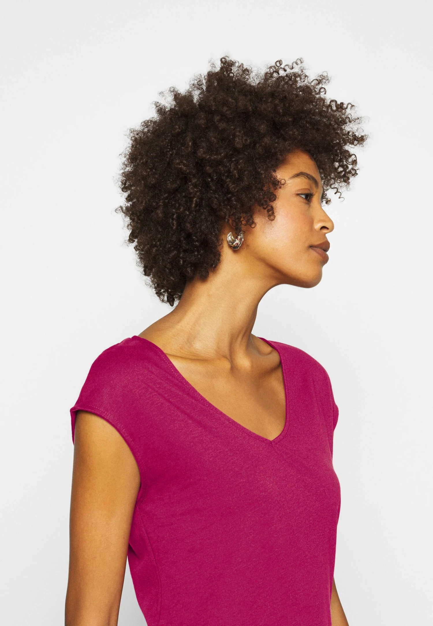 Anna Field T-shirt Basic - Berry - obrazek 4