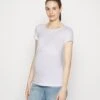 2 PACK - T-shirt Basic - Pink - 402_white - 001_white - 001
