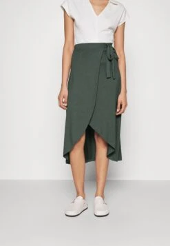 Anna Field BASIC WRAP OVER MIDI SKIRT - Spódnica Trapezowa - Light Green