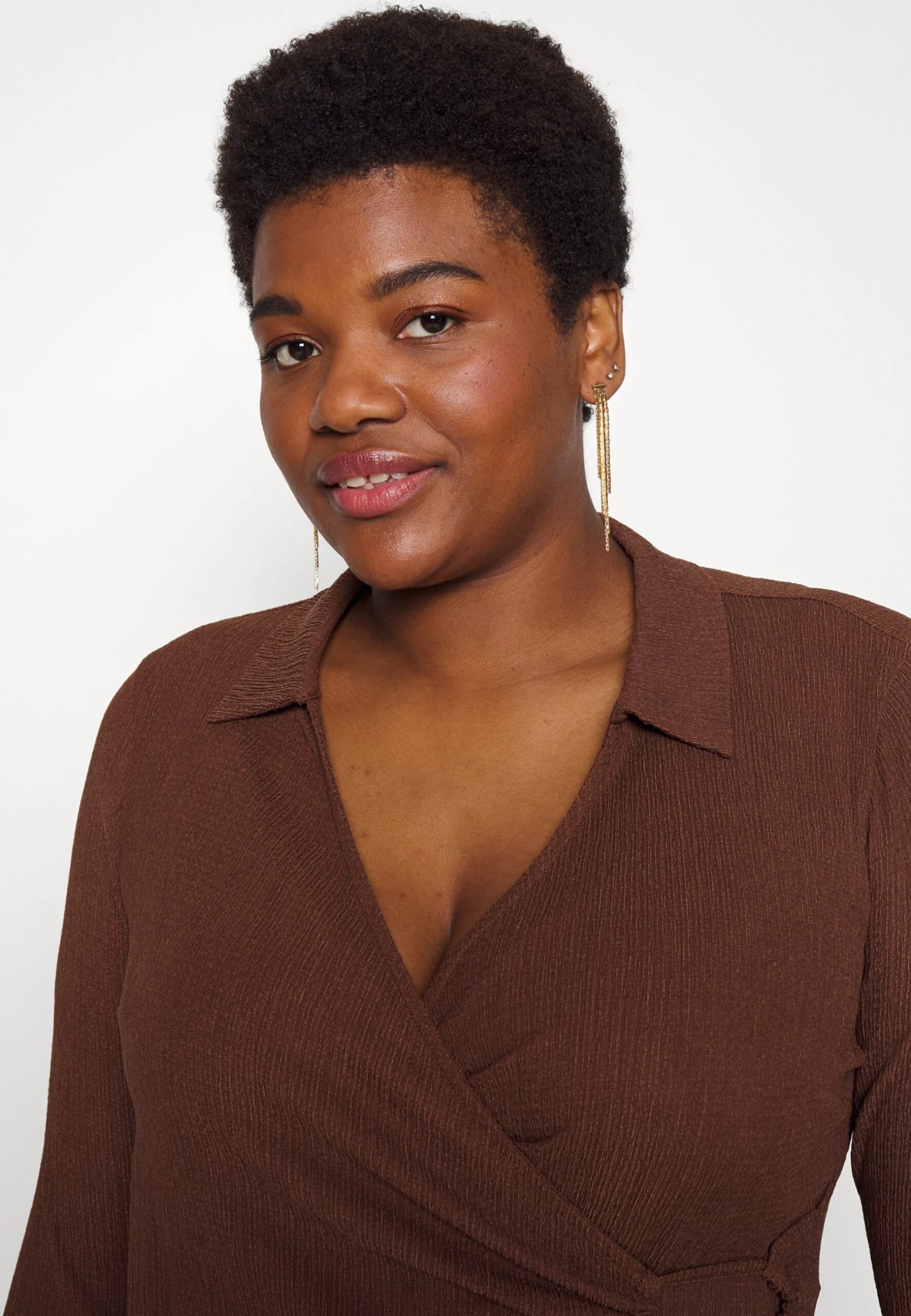 Sukienka Z Dżerseju - Dark Brown - obrazek 4