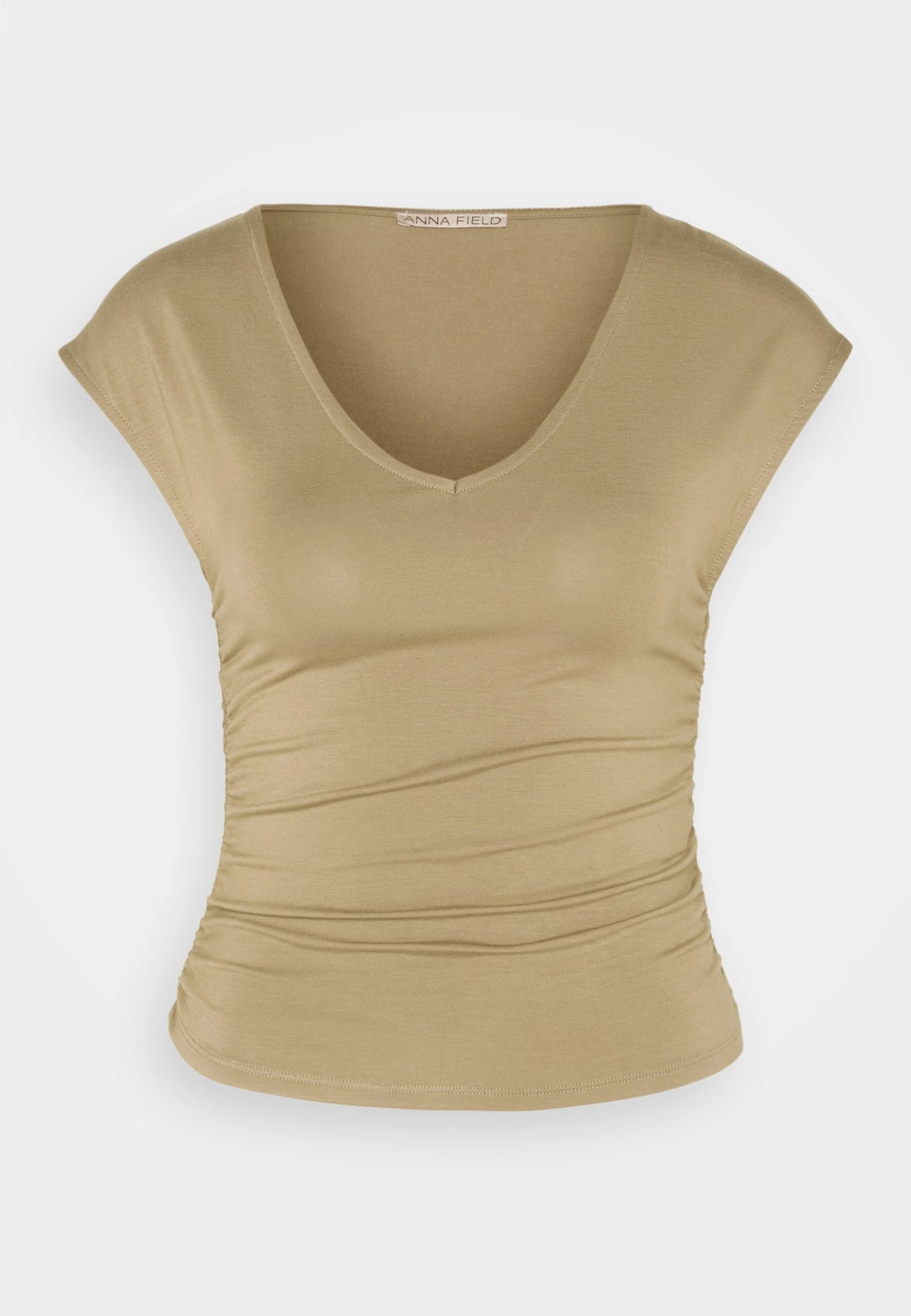 Anna Field T-shirt Z Nadrukiem - Beige - obrazek 5