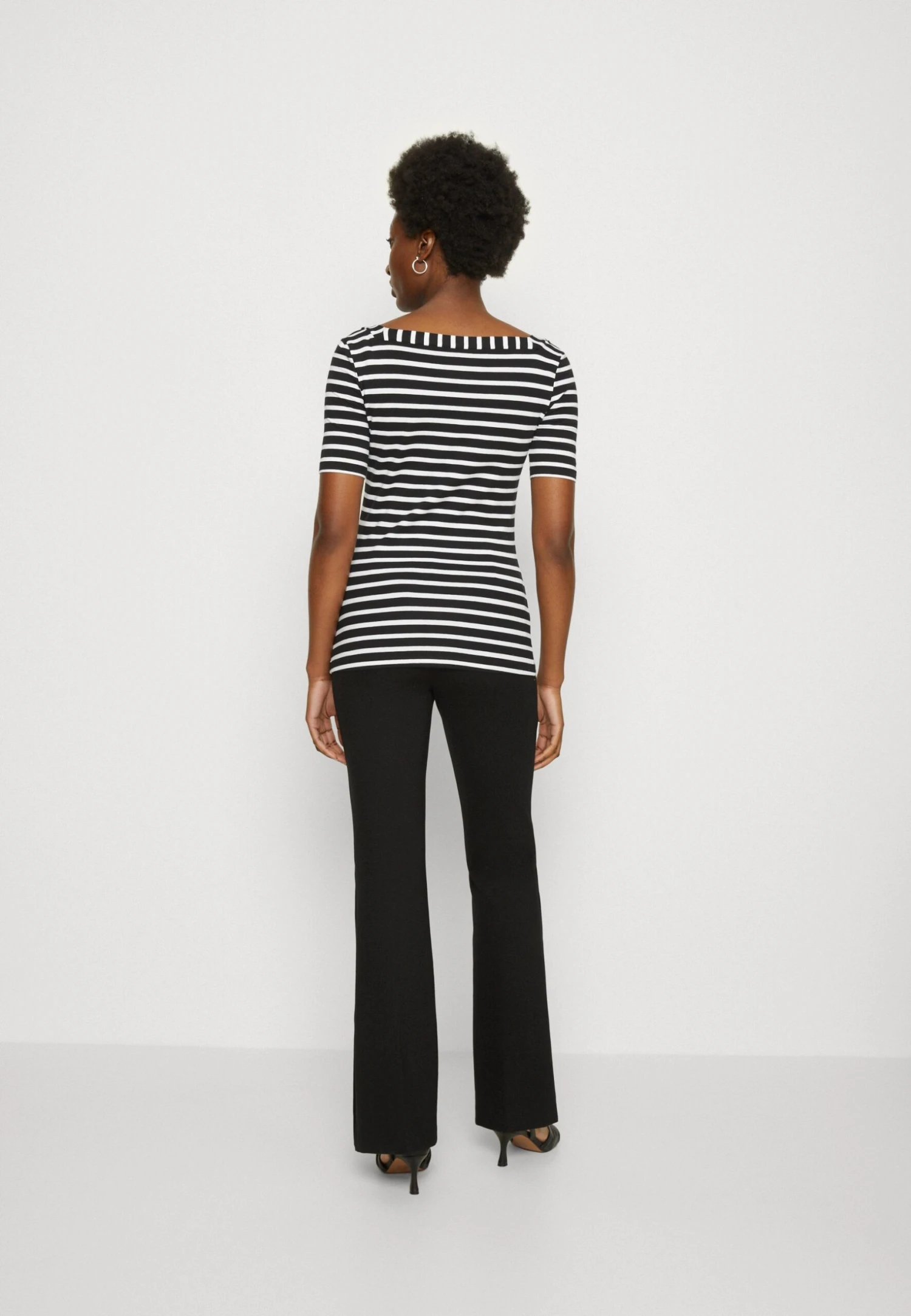 Anna Field T-shirt Z Nadrukiem - Black/white - obrazek 3