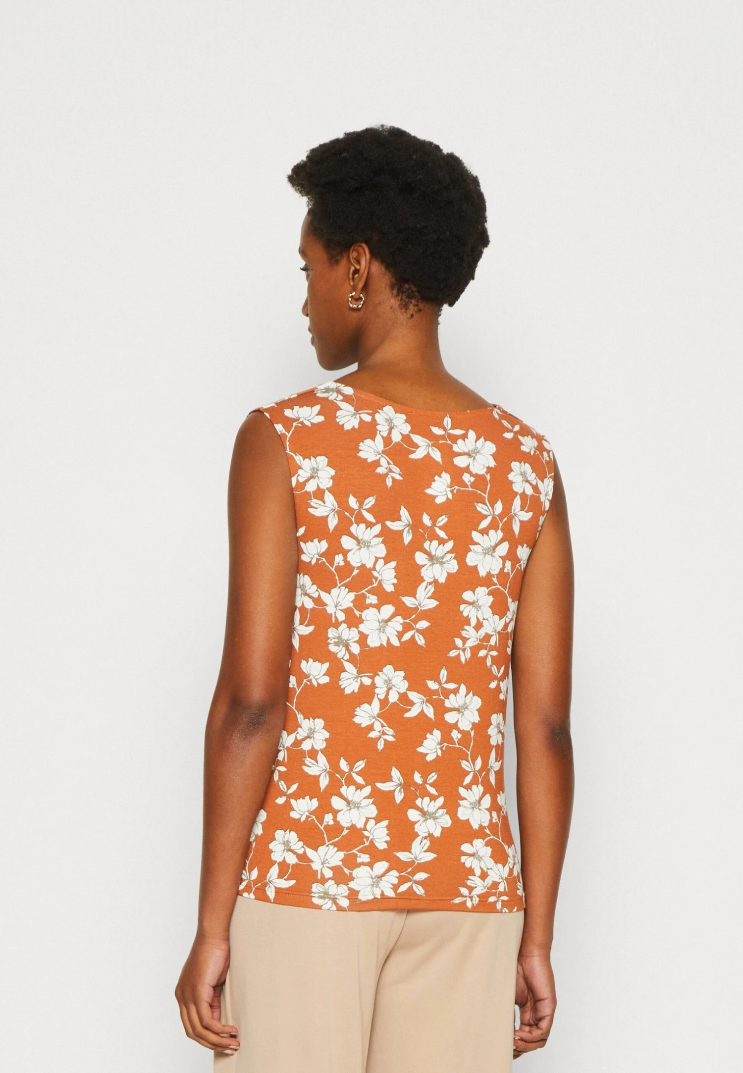 Anna Field Top - Brown/white - obrazek 3